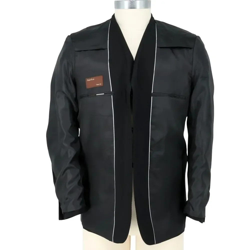 Perry Ellis Sport Coat Mens 40S Black 3 Button Lined Jacket Blazer Classic Fit